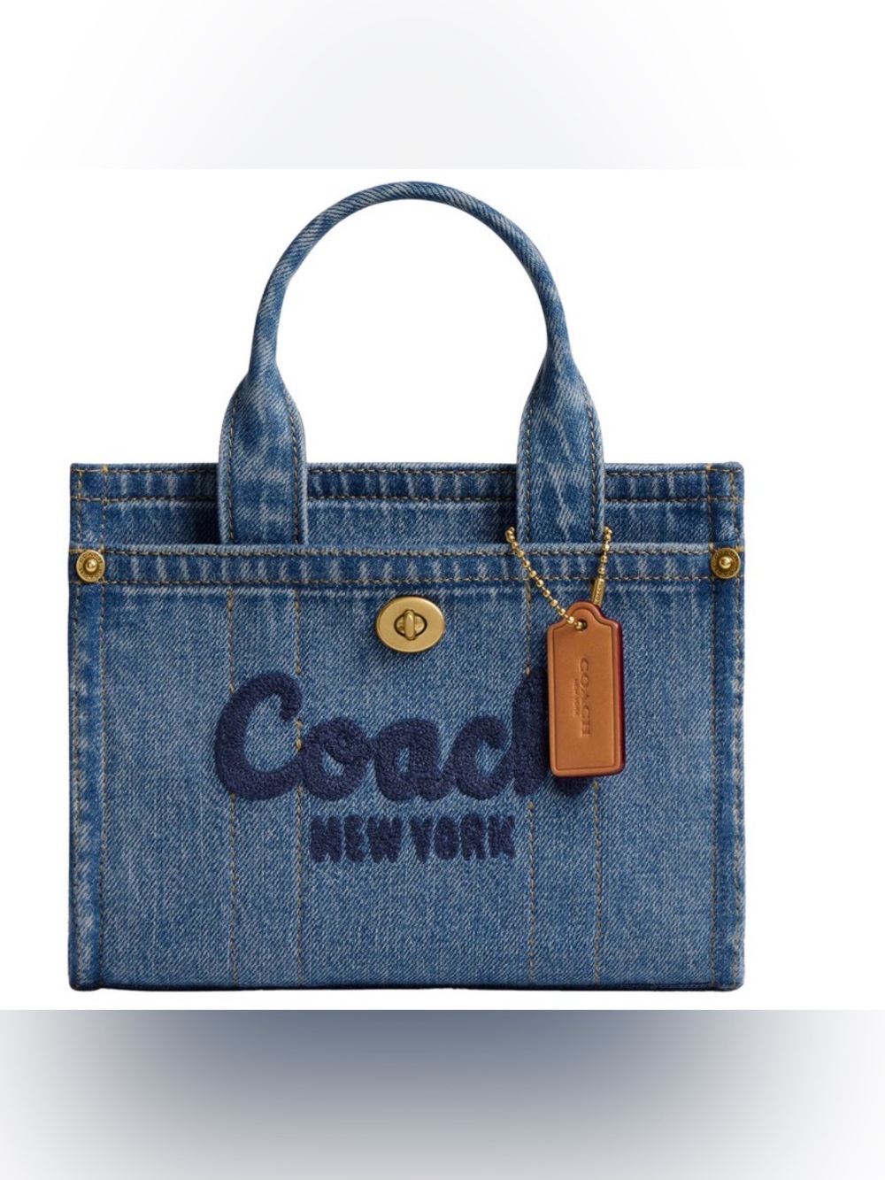 Coach Denim Mini Tote in Blue with Gold Hardware NWT